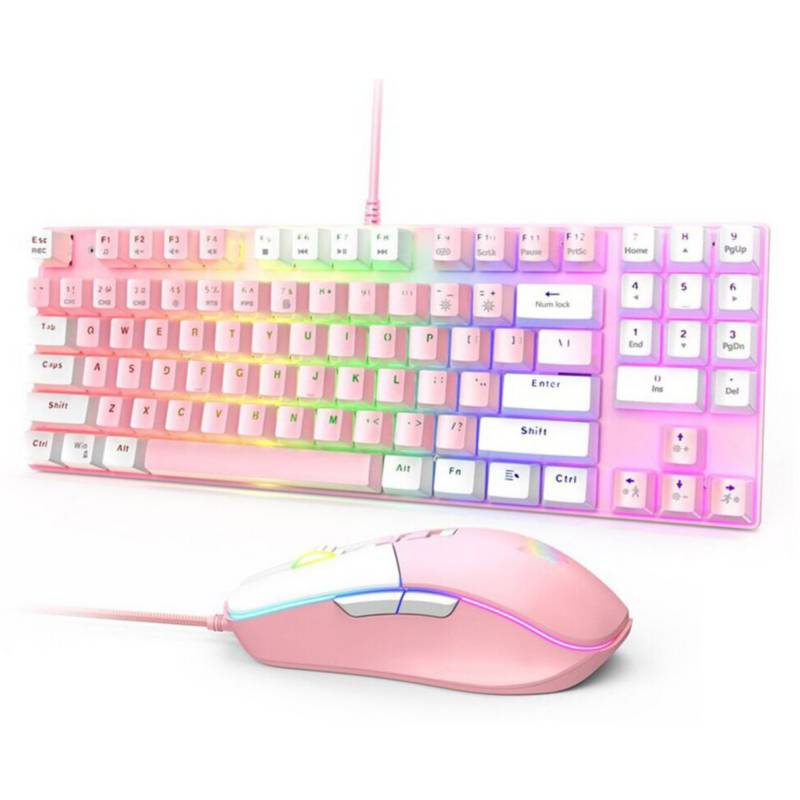 Teclado Gamer Mecánico Rosado G26 + Mouse Onikuma Cw9052