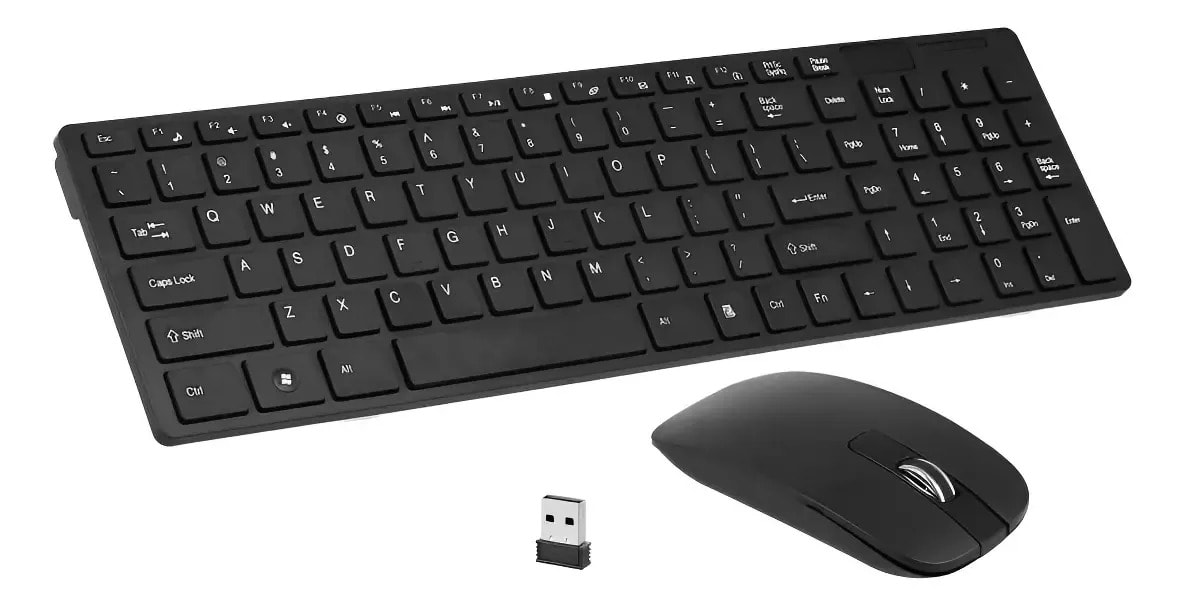 Combo Inalámbrico Teclado + Mouse + Protector Caucho K-06 Teclado 0