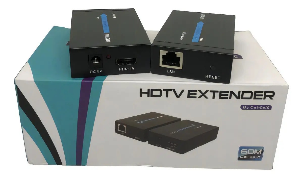 Extensor Hdmi Rj45 60 Metros Utp Rj45 Full Hd 1080p Cat 5e/62
