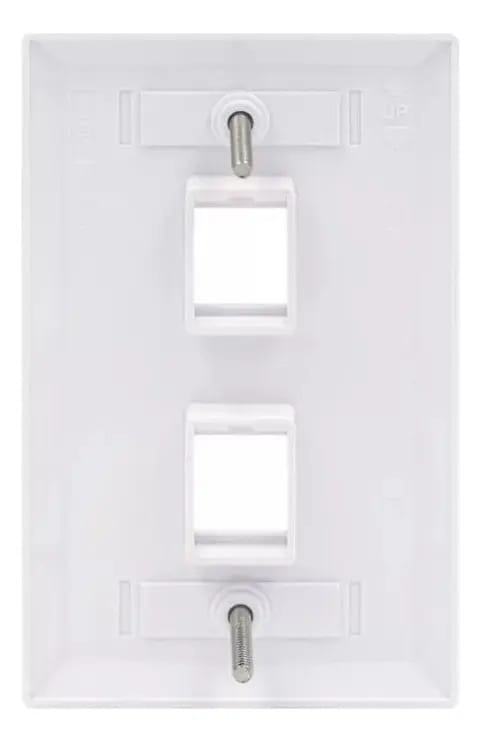 Faceplate Muro Para Módulos Rj45 Simple 2 Puertos2
