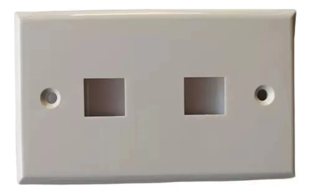 Faceplate Muro Para Módulos Rj45 Simple 2 Puertos3