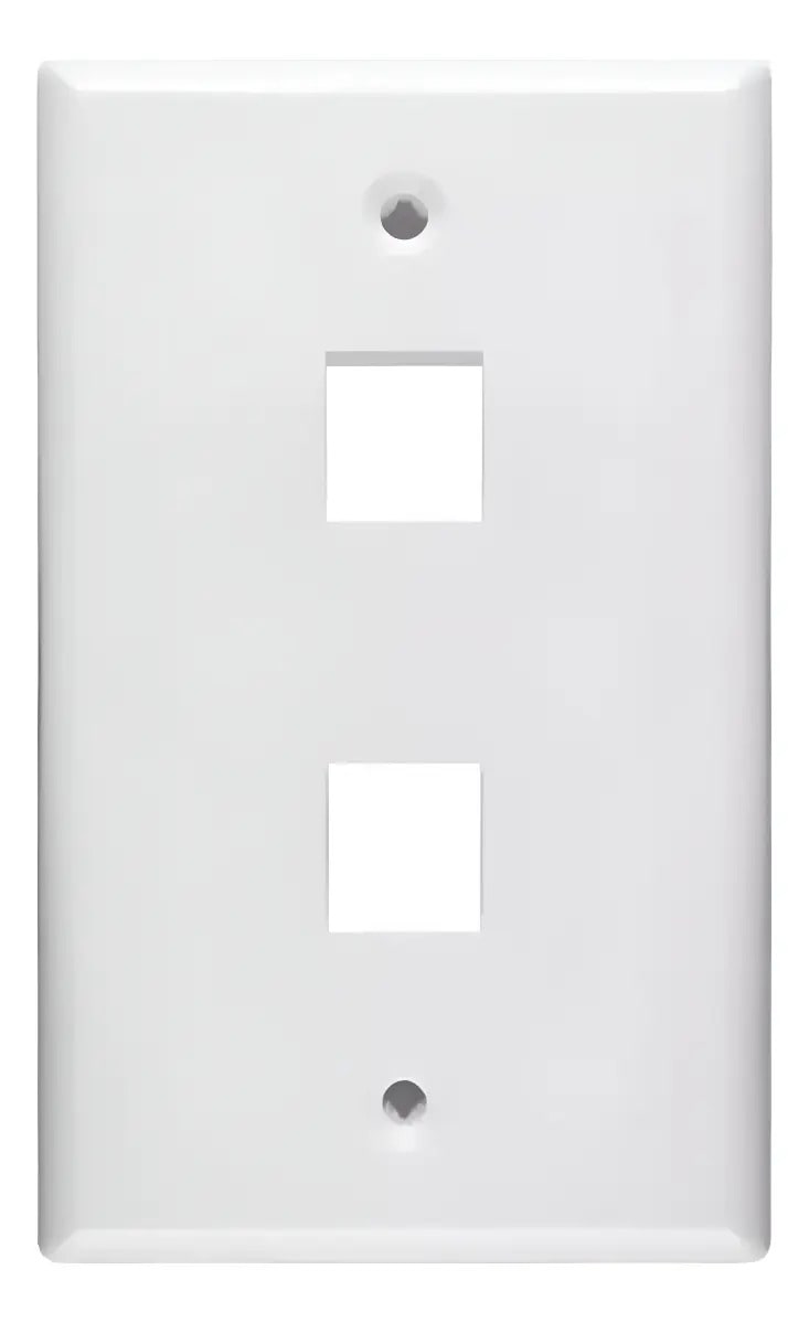 Faceplate Muro Para Módulos Rj45 Simple 2 Puertos 0