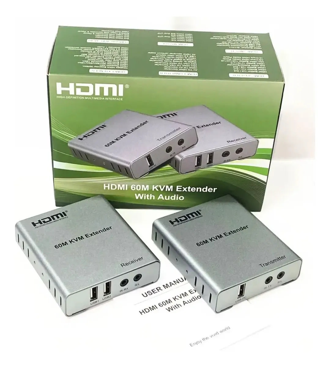 Extensor Hdmi Kvm Por Rj45 60 Metros 1080p Cat5/Cat6 Compatible Mouse y Teclado3