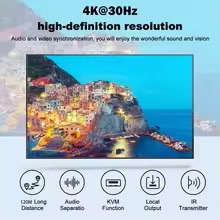 Extensor Kvm De Video Hdtv 4k 30hz 120M Por Red Rj45 Cat5E Cat6 Compatible Teclado Y Raton4