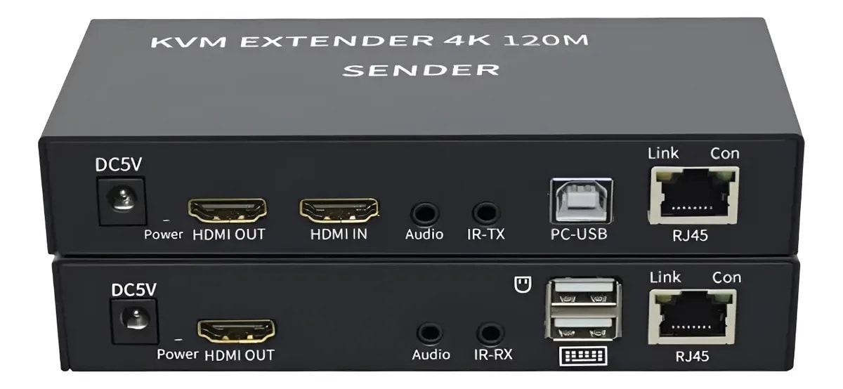 Extensor Kvm De Video Hdtv 4k 30hz 120M Por Red Rj45 Cat5E Cat6 Compatible Teclado Y Raton 0