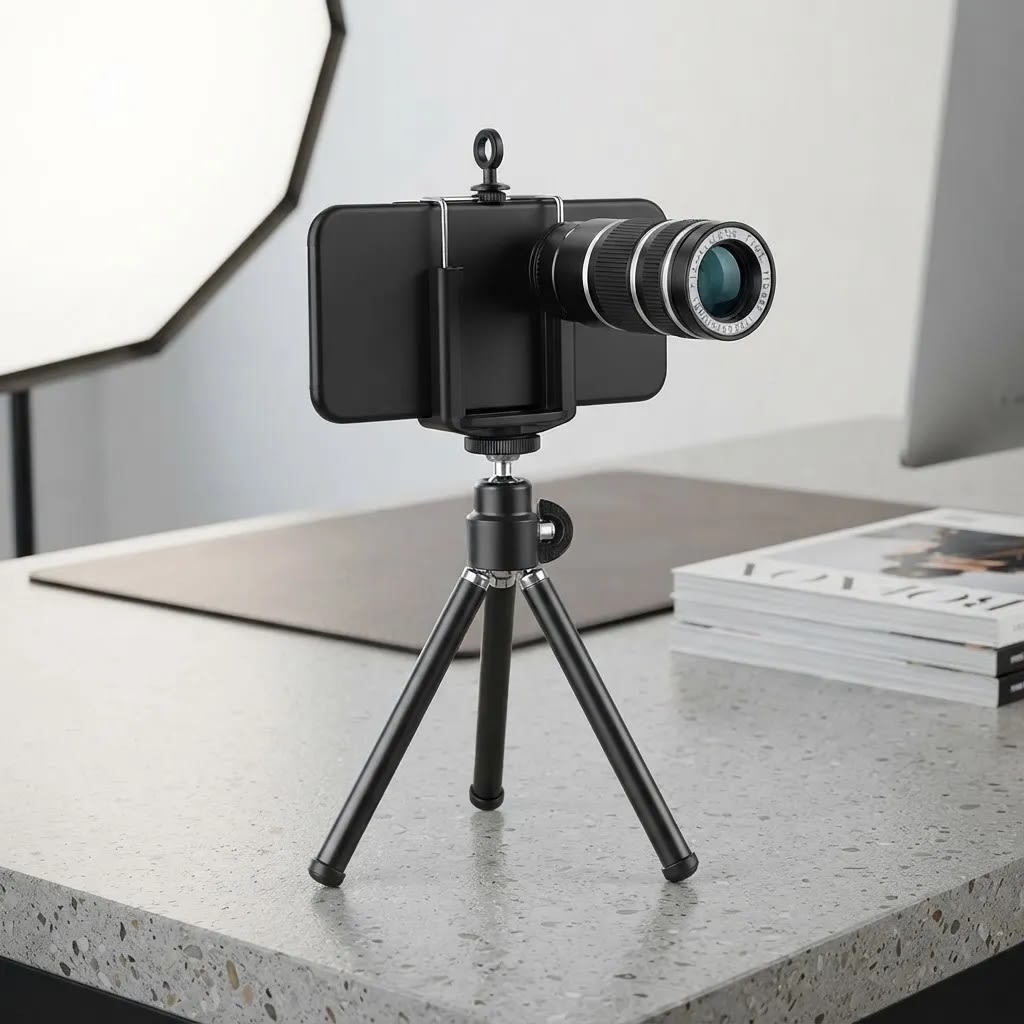 Lente Teleobjetivo Zoom 12x Para Celular Con Trípode2