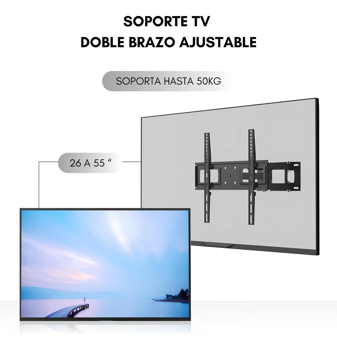 Soporte de Tv Pared Articulado 26 a 55 Pulgadas Hasta 30KG2