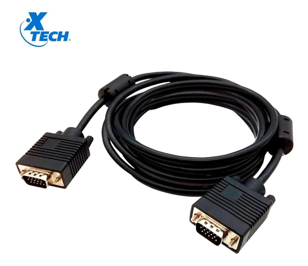CABLE VGA MACHO A VGA MACHO XTECH XTC-308 30 AWG, RESOLUCIÓN 720P, 1,8MTS2
