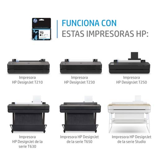 Cartucho De Impresora Hp 712 Desingjet T210 / T230 / T250 / T630 / T650 80Ml Negro5