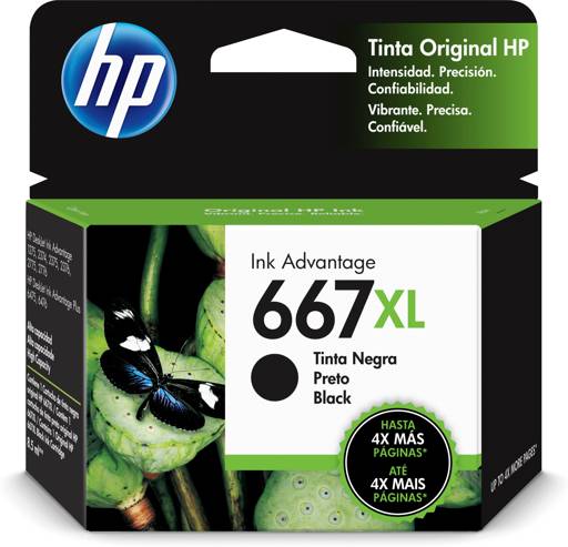 Cartucho Tinta De Impresora Hp 667Xl Negro 3Ym81Al 0