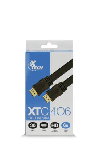 CABLE HDMI PLANO CON CONECTOR HDMI MACHO MACHO  XTC-406 RESOLUCIÓN HASTA 3840X2160P 1.8MTS3