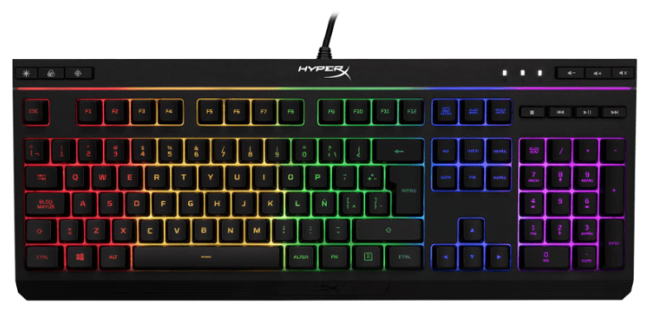 TECLADO GAMER HYPERX ALLOY CORE RGB GAMING MEMBRANA ANTI-GHOSTING ESPAÑOL 0