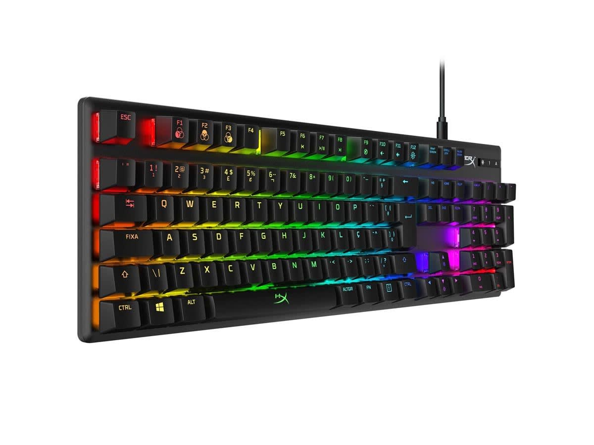 TECLADO GAMER HYPER X ALLOY ORIGINS MECÁNICO ILUMINACION RGB SWITCH RED USB2