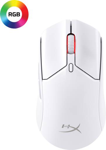 MOUSE GAMER HYPERX PULSE FIRE HASTE 2 SENSOR HYPERX 26K LIGERO 53G 6 BOTONES 26000 DPI BT 5.0 BLANCO3