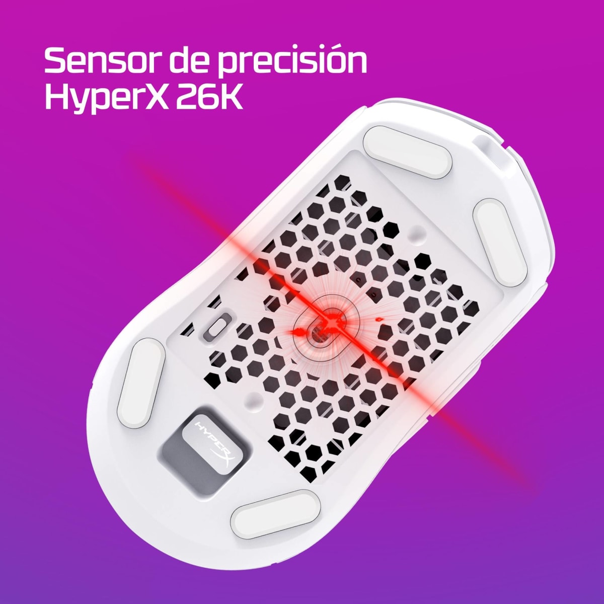 MOUSE GAMER HYPERX PULSE FIRE HASTE 2 SENSOR HYPERX 26K LIGERO 53G 6 BOTONES 26000 DPI BT 5.0 BLANCO7