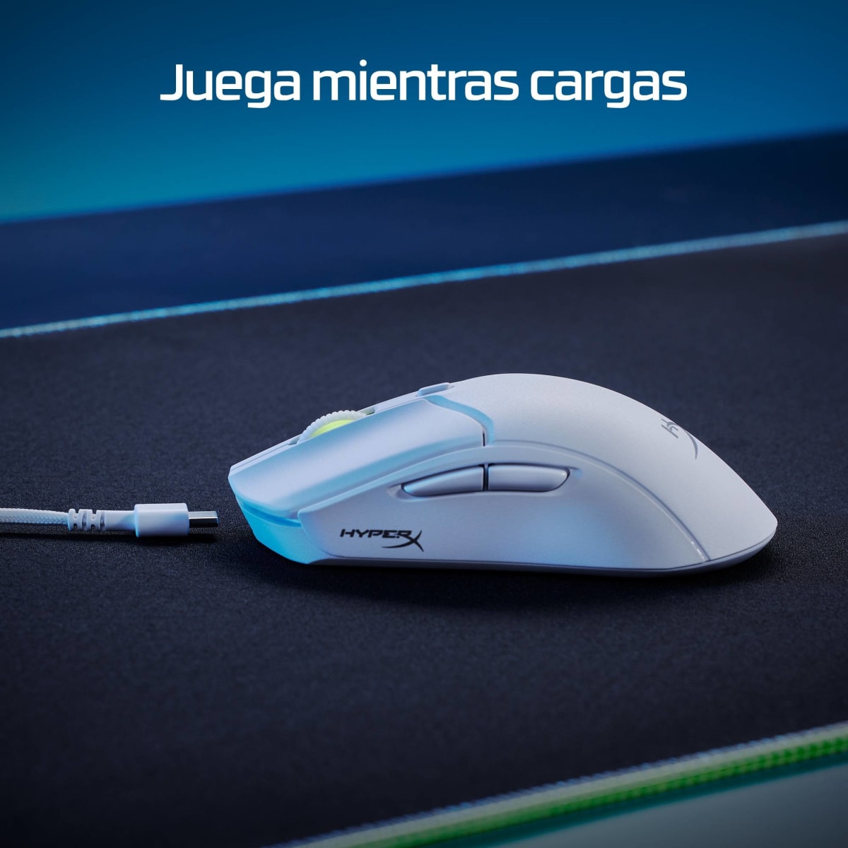 MOUSE GAMER HYPERX PULSE FIRE HASTE 2 SENSOR HYPERX 26K LIGERO 53G 6 BOTONES 26000 DPI BT 5.0 BLANCO6