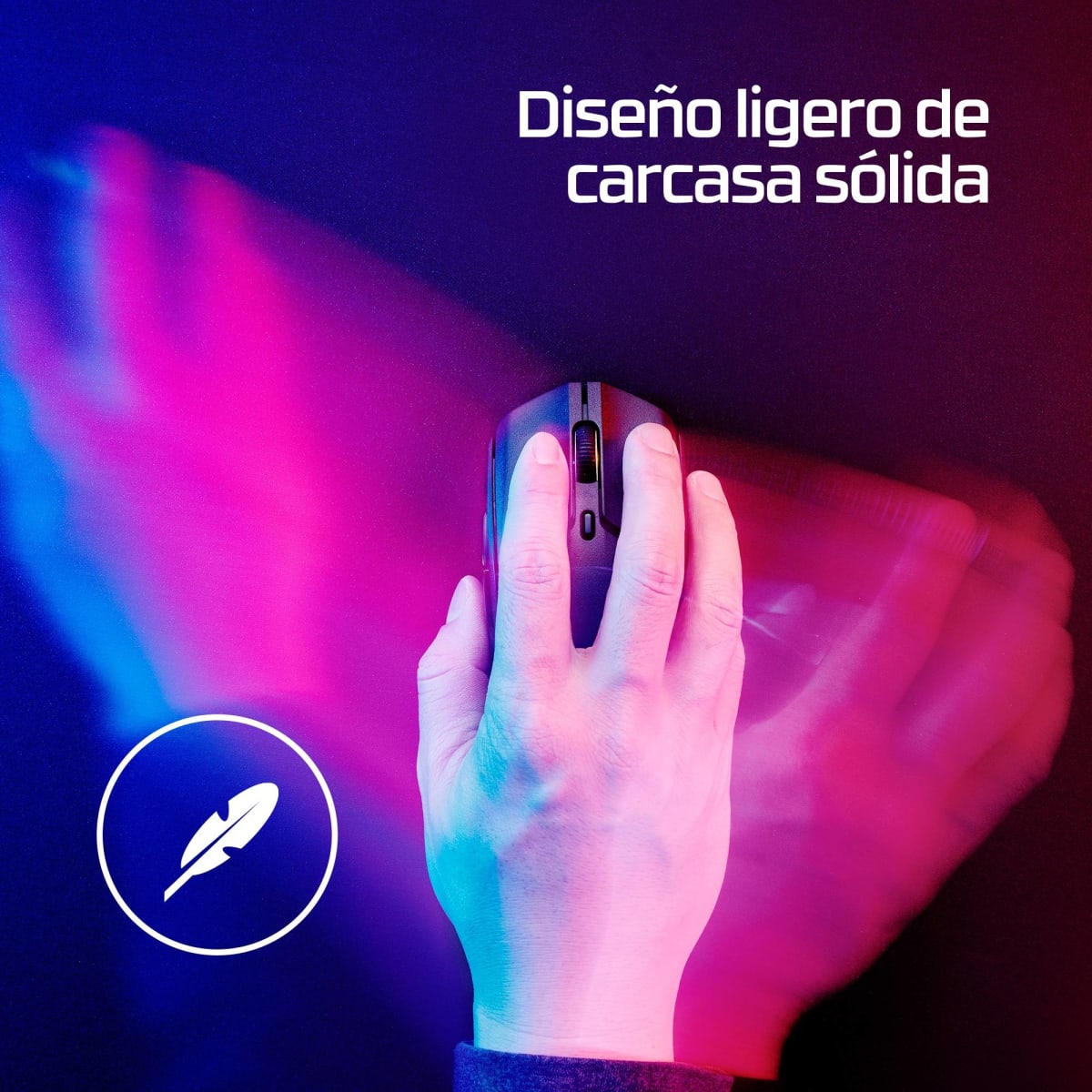 MOUSE GAMER HYPERX PULSE FIRE HASTE 2 SENSOR HYPERX 26K LIGERO 53G 6 BOTONES 26000 DPI BT 5.0 BLANCO5