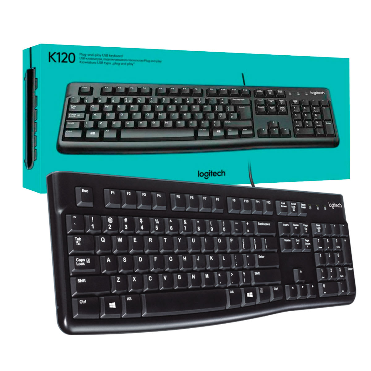 TECLADO USB LOGITECH K120 SILENCIOSO ANTIDERRAME 920-0044222