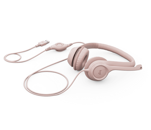 AUDIFONOS LOGITECH CALL CENTER H390 MICRÓFONO CON CANCELACIÓN DE RUIDO USB ROSA2