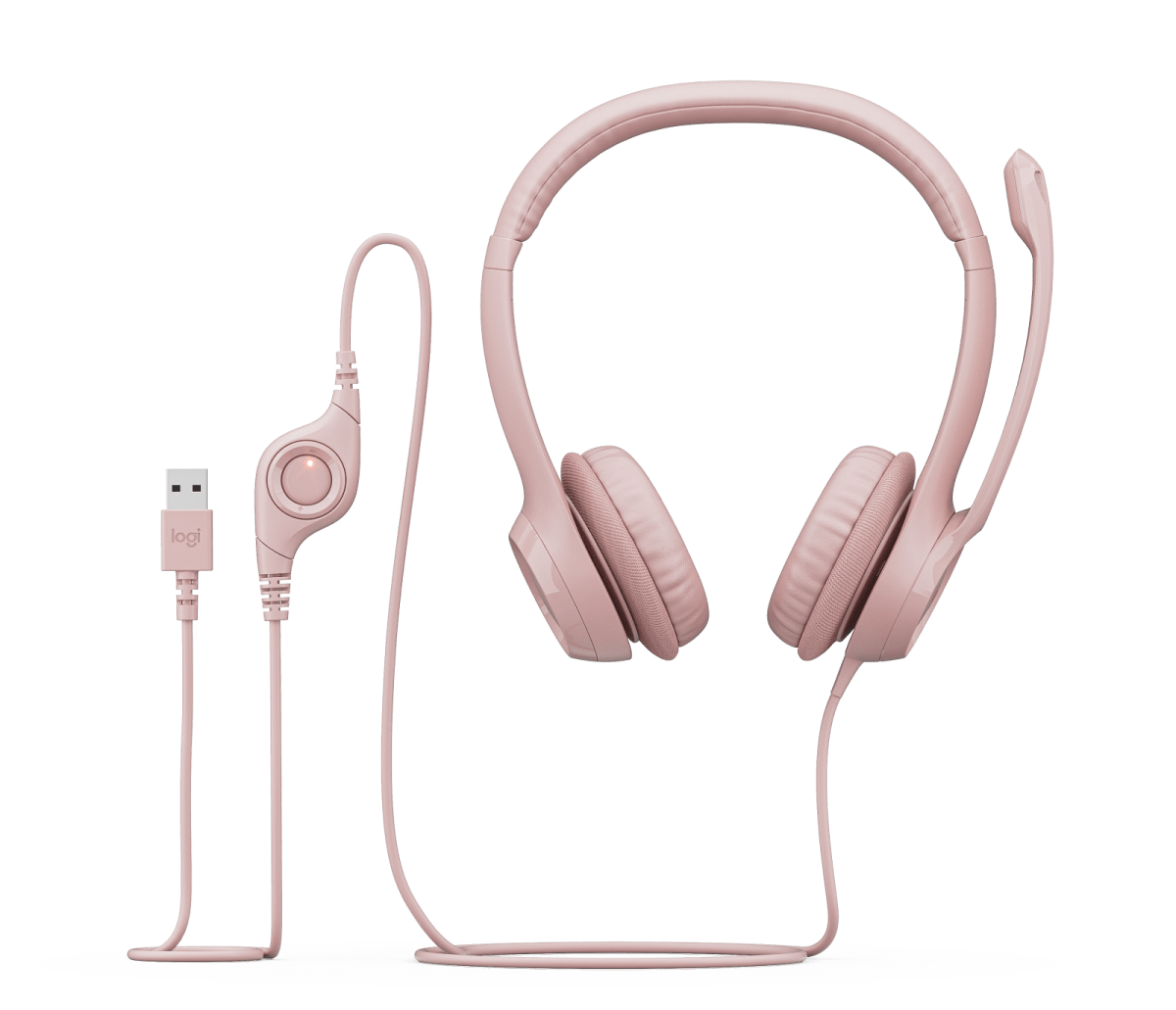 AUDIFONOS LOGITECH CALL CENTER H390 MICRÓFONO CON CANCELACIÓN DE RUIDO USB ROSA3
