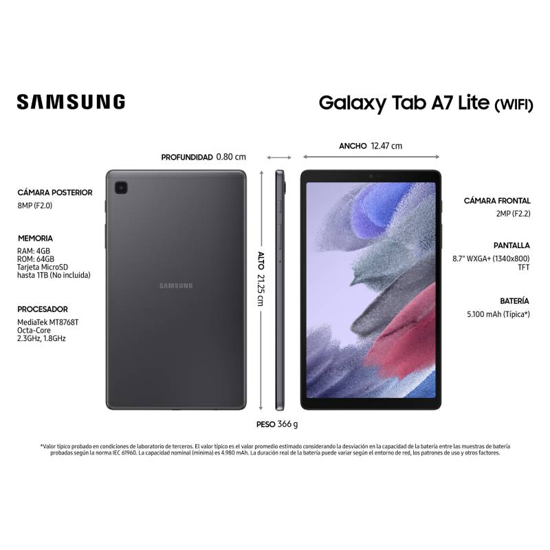 TABLET SAMSUNG GALAXY TAB A7 LITE 8.7