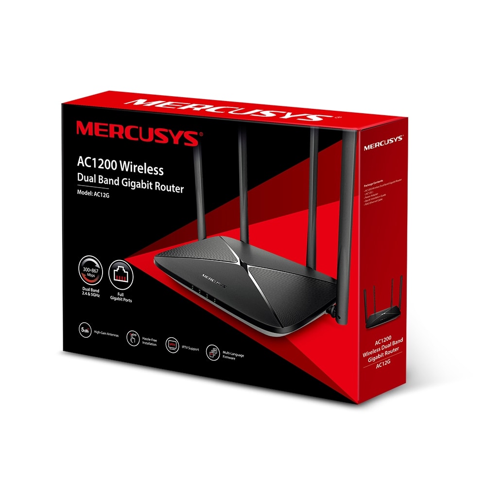 Router Mercusys AC12G AC1200 de Doble Banda 4 Antenas 867mbps2