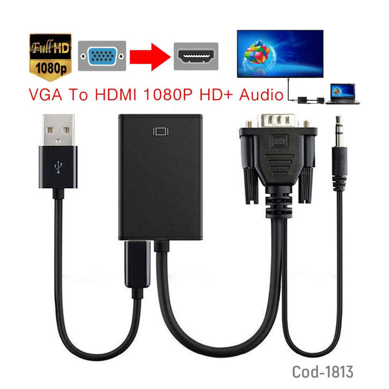 Adaptador De Video Vga A Hdmi + Audio2