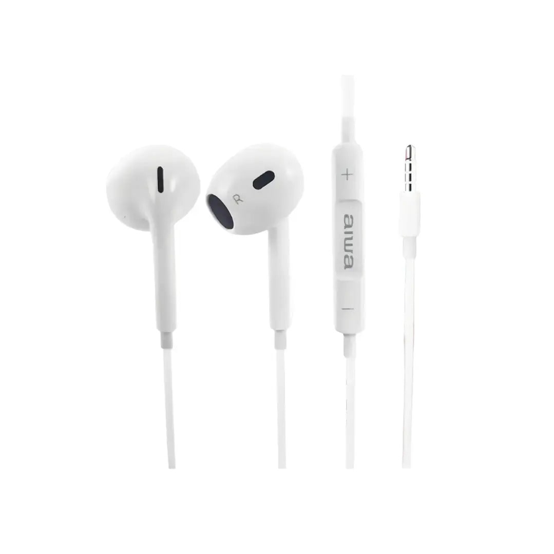 Audifonos Alámbricos Aiwa Jack 3.5Mm C/Mic Aw-I112 Blanco 0
