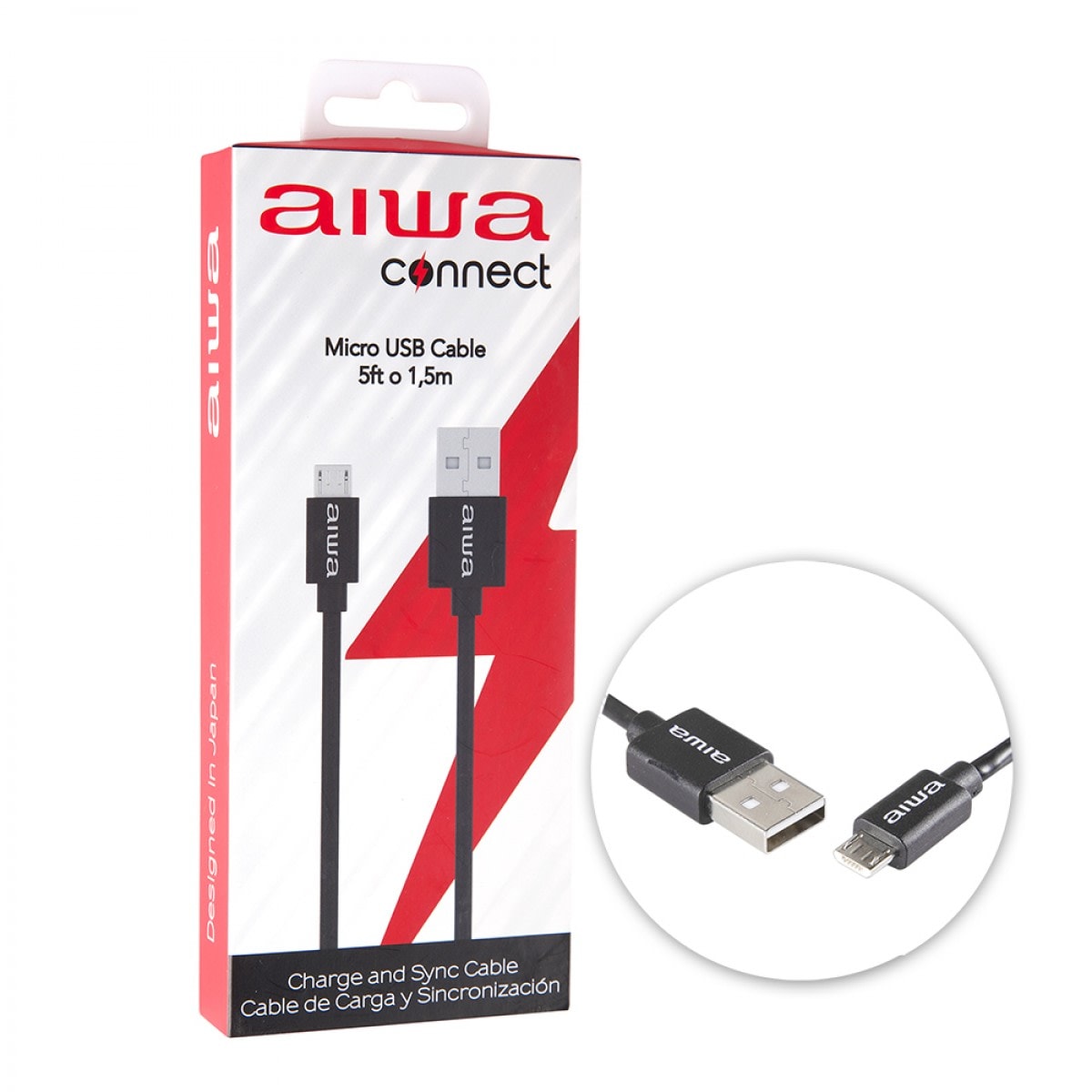 CABLE MICRO USB AIWA 2.4A 1,5 METROS 0