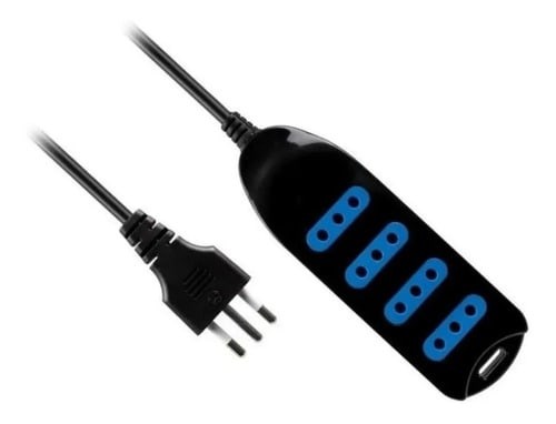 Alargador Múltiple Dblue 4 Entradas 3 Metros Dbexp004 Negro2