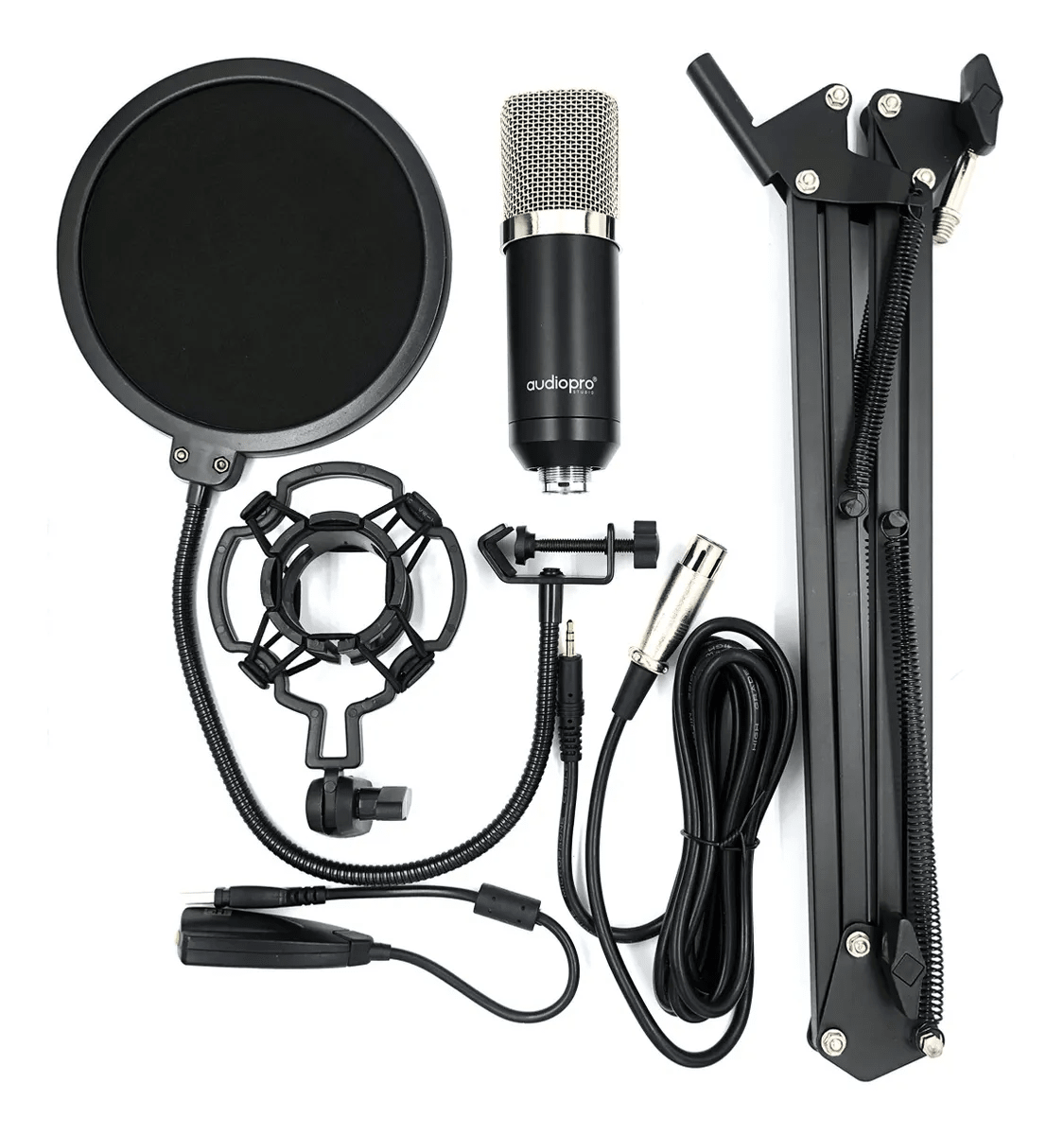 Kit Audiopro Home Studio 3 En 1 Atril Mic Estudio, Antipop Streaming Ap020362