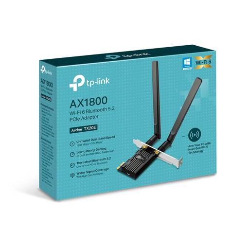 ADAPTADOR DE RED TP-LNK ARCHER TX20E V2 PCI-e 802.11ax BT 5.2 1200Mbps 5G MU-MIMO2