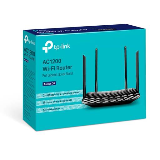 ROUTER INALÁMBRICO TP-LINK ARCHER C6 AC1200 MU-MIMMO GIGABIT 2.4GHZ / 5 GHZ 867Mbps3