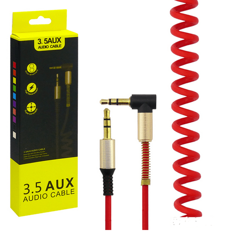 CABLE AUXILIAR GENÉRICO 2 METROS ESPIRAL CONECTOR A 90° 0