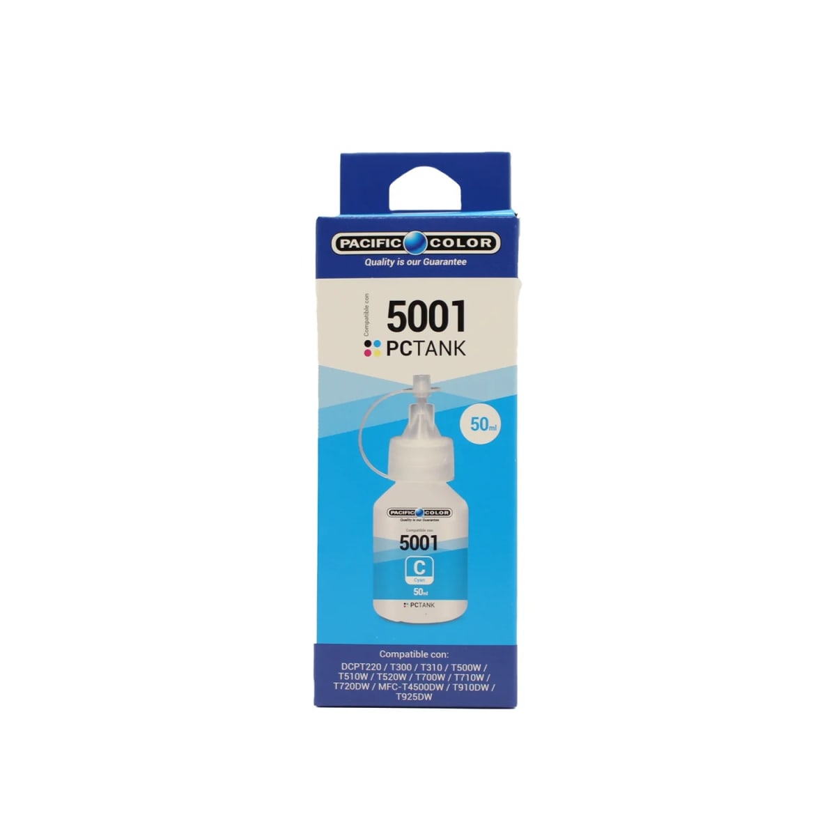 Botella De Tinta Alternativa Pacific Compatible Brother Dcpt220, T300, T310, T500W, T510W Bt5001C Cyan 0