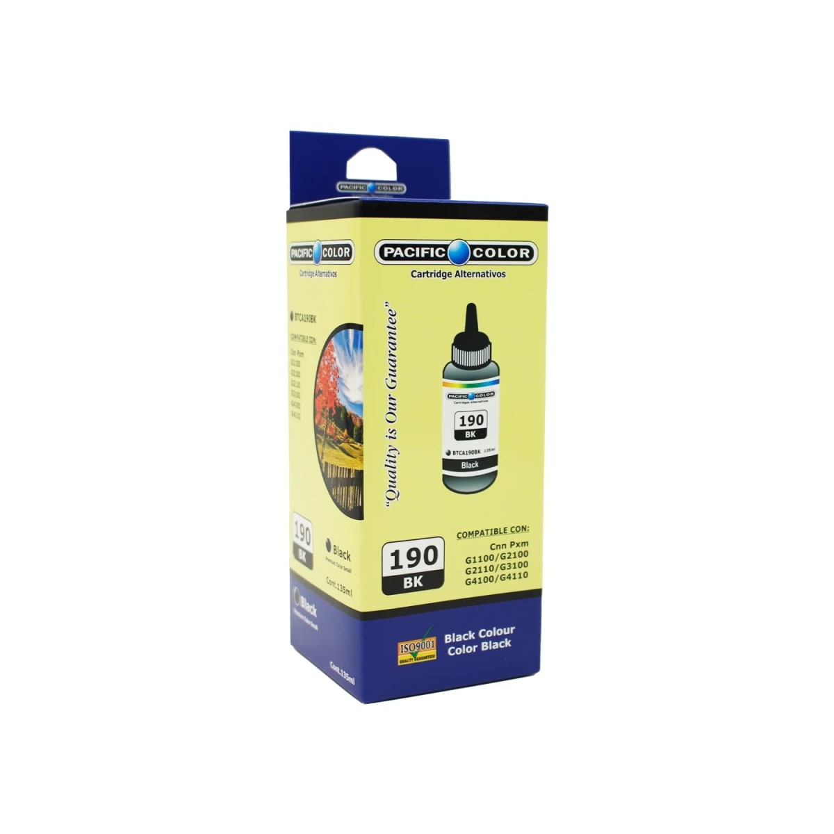 Botella De Tinta Alternativa Pacific Compatible Canon 190 G110/ G2100/ G3100 Negro2