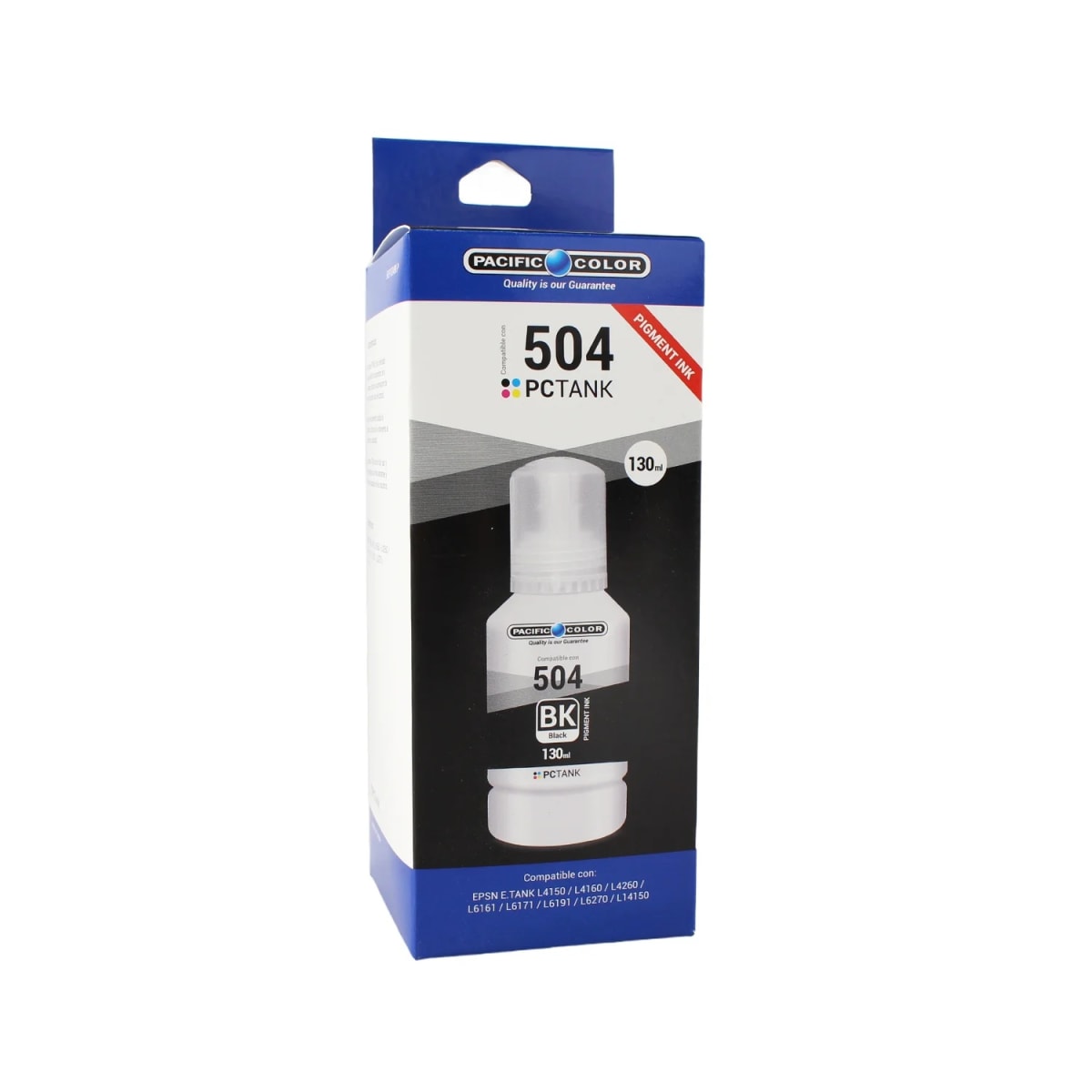 Botella De Tinta Alternativa Pacific Pigmentada Compatible Epson T504 L4150 / L4260 / L14150  130ml Negro 0