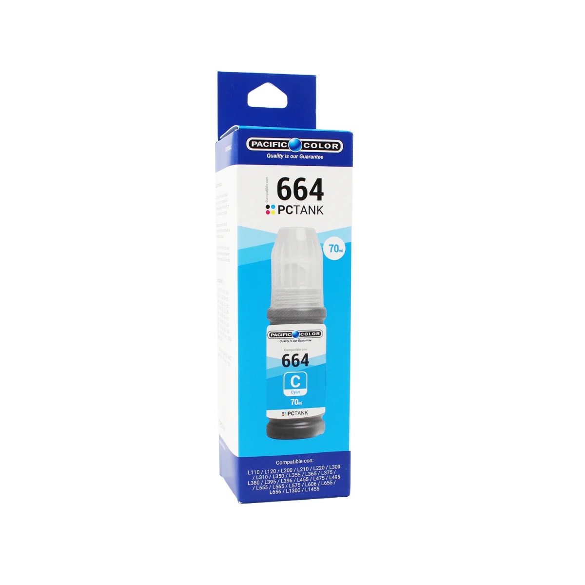 Botella De Tinta Alternativa Pacifc Compatible Epson T664C L300 / L310 / L350 / L380 Cyan 0