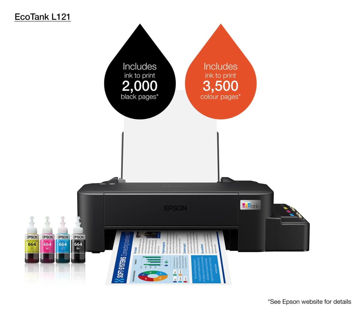IMPRESORA EPSON ECOTANK L121 INYECCIÓN DE TINTA COLOR 720 DPI INTERFAZ USB2