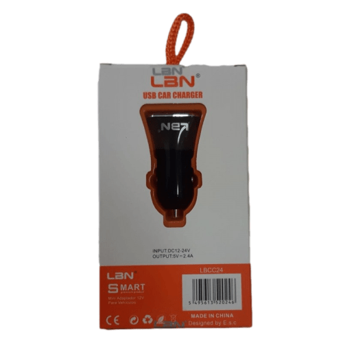 CARGADOR DE AUTO GENÉRICO DOBLE PUERTO USB 2.4A 0