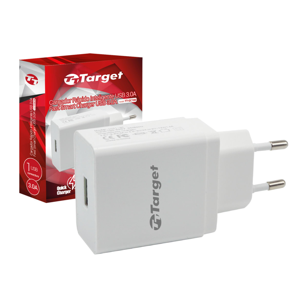 CARGADOR DE MURO TARGET TT-QC100 3.0A2