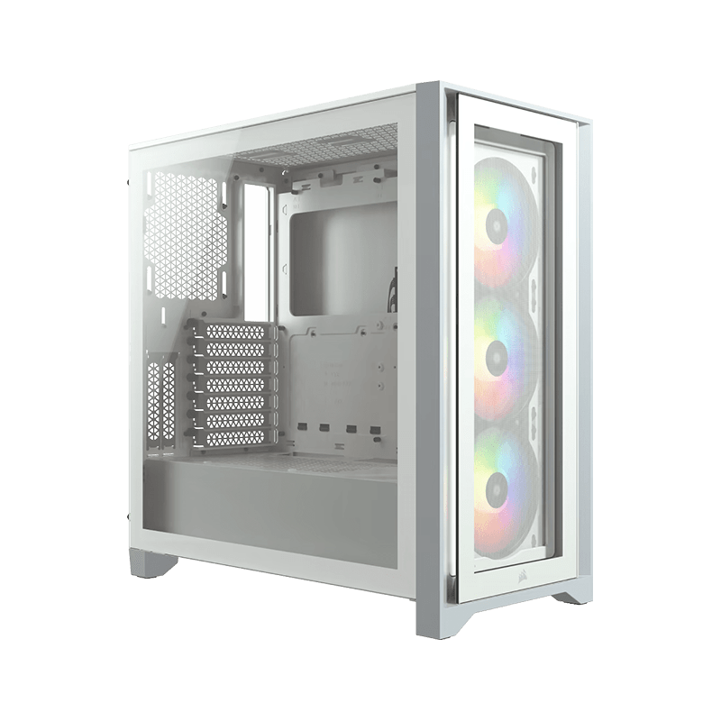 GABINETE GAMER CORSAIR ICUE 4000X RGB VIDRIO TEMPLADO ATX M-ATX MINI-ITX USB AUDIO BLANCO 0