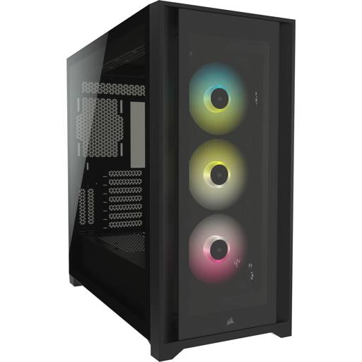 GABINETE GAMER CORSAIR ICUE 5000X RGB MID TOWER ATX EATX MINI-ITX USB 3.1 x2 USB-C x1 VIDRIO 0