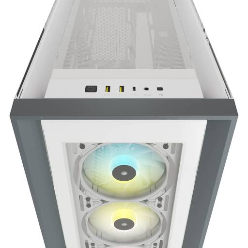 GABINETE GAMER CORSAIR ICUE 5000X RGB MID TOWER ATX EATX MINI-ITX USB 3.1 x2 USB-C x1 VIDRIO BLANCO5