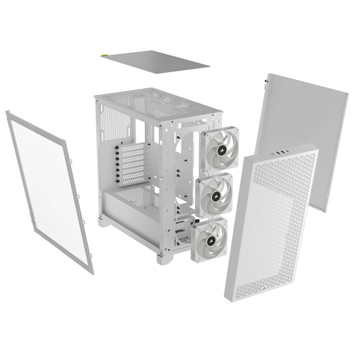 GABINETE GAMER CORSAIR AIRFLOW 3000D RGB AR120 X3 RGB 360MM ATX BLANCO5