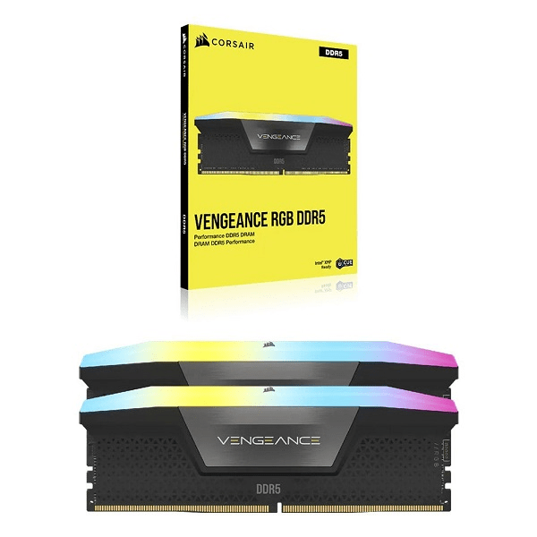 KIT MEMORIA RAM CORSAIR VENGEANCE RGB DDR5 32GB (2X16GB) DIMM 5200 MHZ PC5-41600 CL40 1.25V2