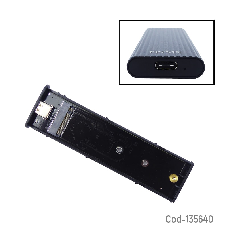 COFRE DE UNIDAD DE SSD M.2 NVME USB-A A USB-C NEGRO2