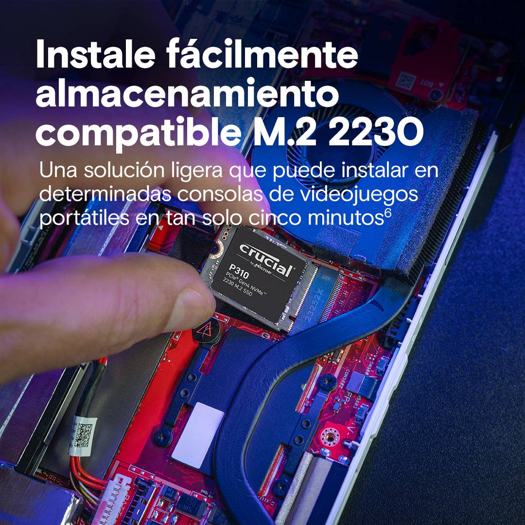 Unidad Ssd Crucial P310 2Tb M.2 2230 Pcie 4.0 X4 Lec 7100Mb/S Esc 6000Mb/S3