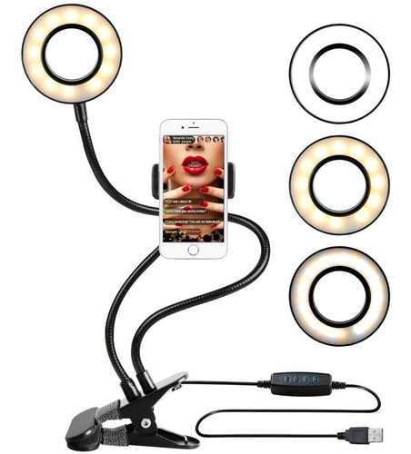 Kit 2 en 1 Aro Luz Fotografia Led Selfie Con Soporte 0