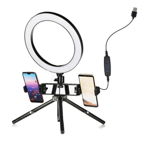 Aro De Luz Con Doble Soporte Para Celular Y Tripode 0